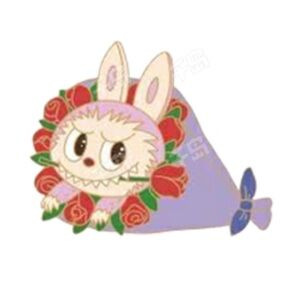 Pop mart the monsters labubu rose pin